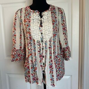Maeve Multicolor Floral Lace Blouse